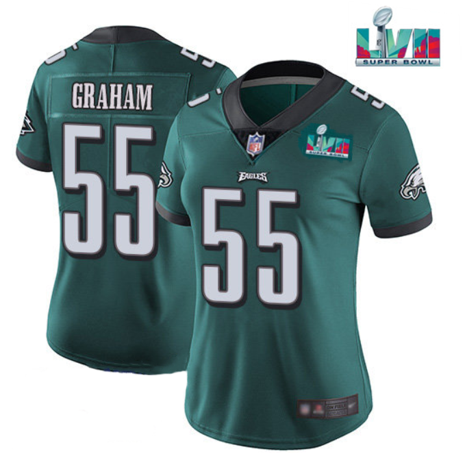 Women's Philadelphia Eagles #55 Brandon Graham Green Super Bowl LVII PatchVapor Untouchable Limited Stitched Football Jersey(Run Small) Women's Philadelphia Eagles #55 Brandon Graham Green Super Bowl LVII PatchVapor Untouchable Limited Stitched Football Jersey(Run Small)
